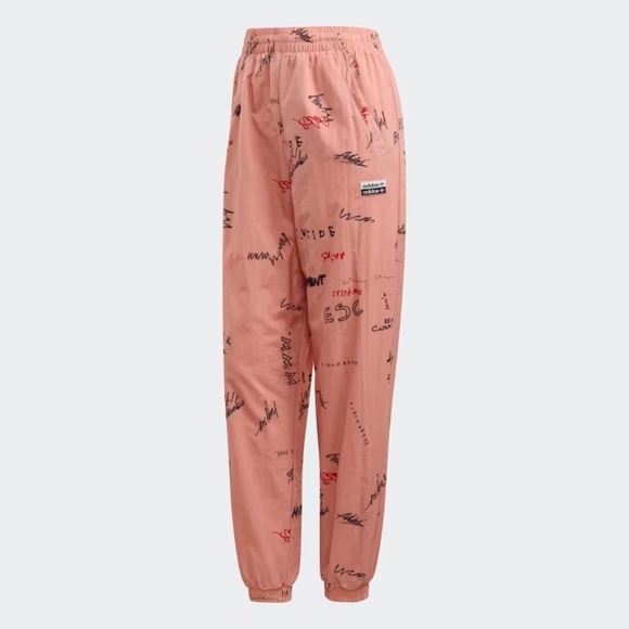Adidas Originals RYV Track Pants Trace Pink Graffiti Jogger Size 12 - Picture 2 of 10